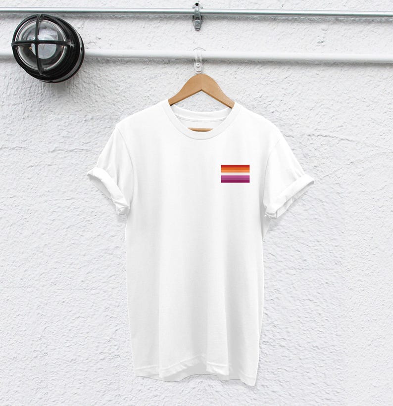 Lesbian Pride Tee: LGBT Flag Colors (Unisex and Ladies Sizes) image 5