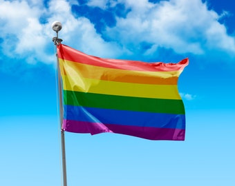 Regenbogen Gay Pride Flagge 95x60cm LGBTQ Pride Flagge Wasserdichte Indoor / Outdoor Flagge
