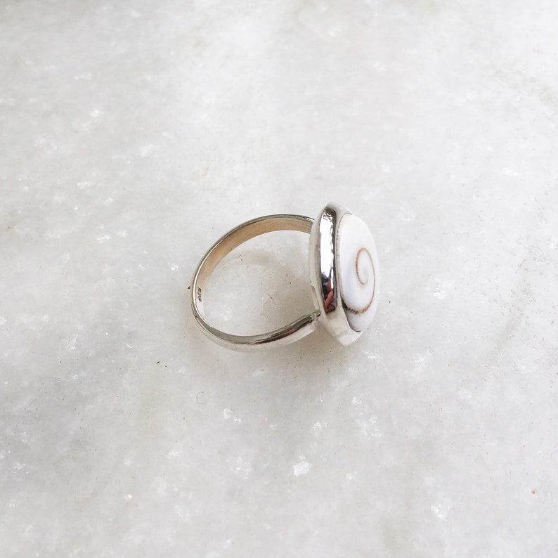 925 Sterling Silver Shiva Shell Ring Handmade Ring Statement Spiritual Ring Shiva Eye Ring Bohemian Gift For Her Healing Crystal Shell