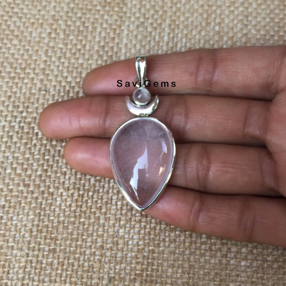 Silver Color Natural Gem Stone Pendant Necklace for Women