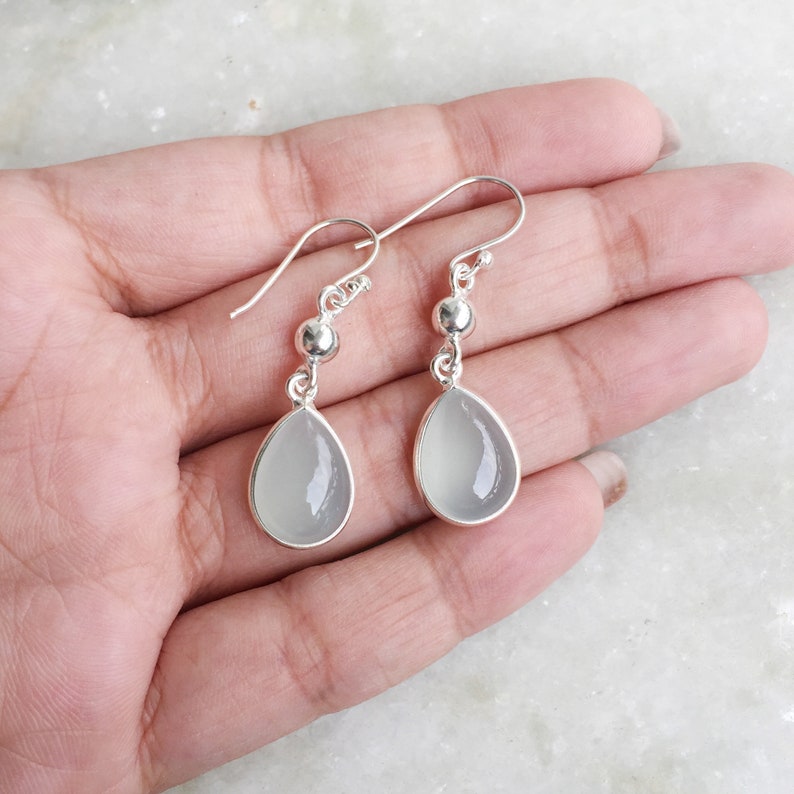 Aqua Chalcedony Earrings 925 Sterling Silver Chalcedony Etsy