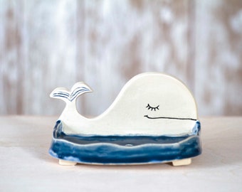 Ceramic Soap Dish | Bathroom Decor | Soap Holder | Home Gift | Spoon Rest | Whale