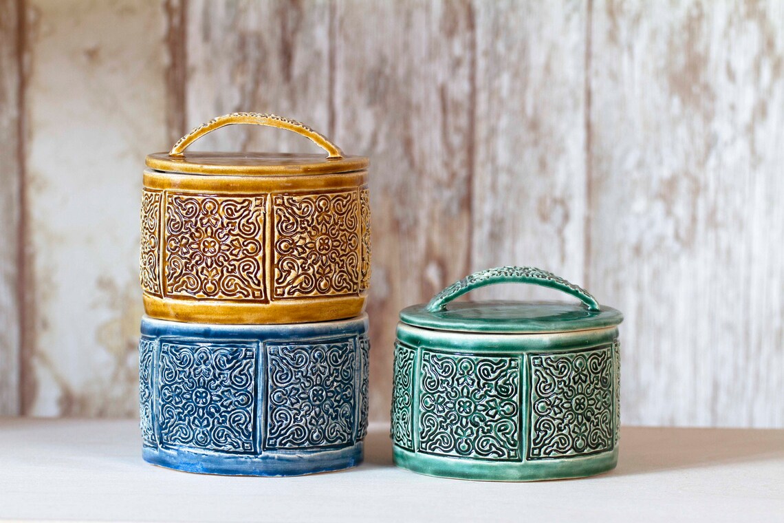 Storage jar Ceramic jar Spice storage jar Tea bags Etsy