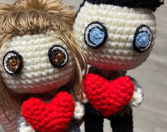 Customizable Crocheted Chibi Dolls | “You Have My Heart” Dolls | Partner Dolls | Handmade Dolls