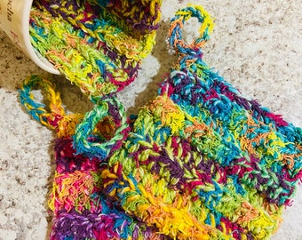 Crocheted Dish Scrubbies, Cotton Dish Scrubbies, Spring Cleaning, Reusable Sponge, Eco Friendly Cleaning