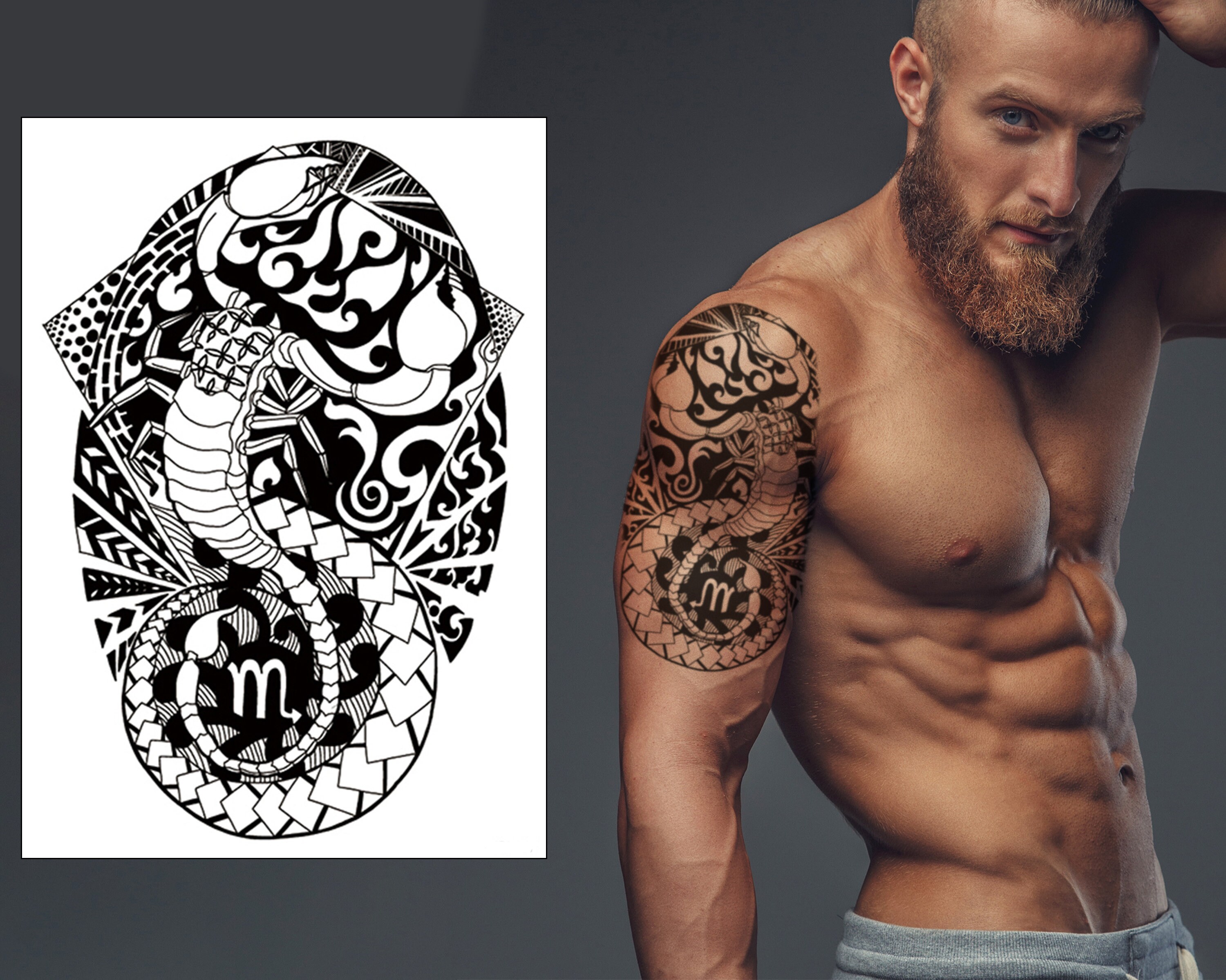 Polynesian Scorpion Temporary Tattoo Transfer Black Tribal - Etsy Australia Polynesian Scorpion Temporary Tattoo Transfer Black Tribal - Etsy Australia