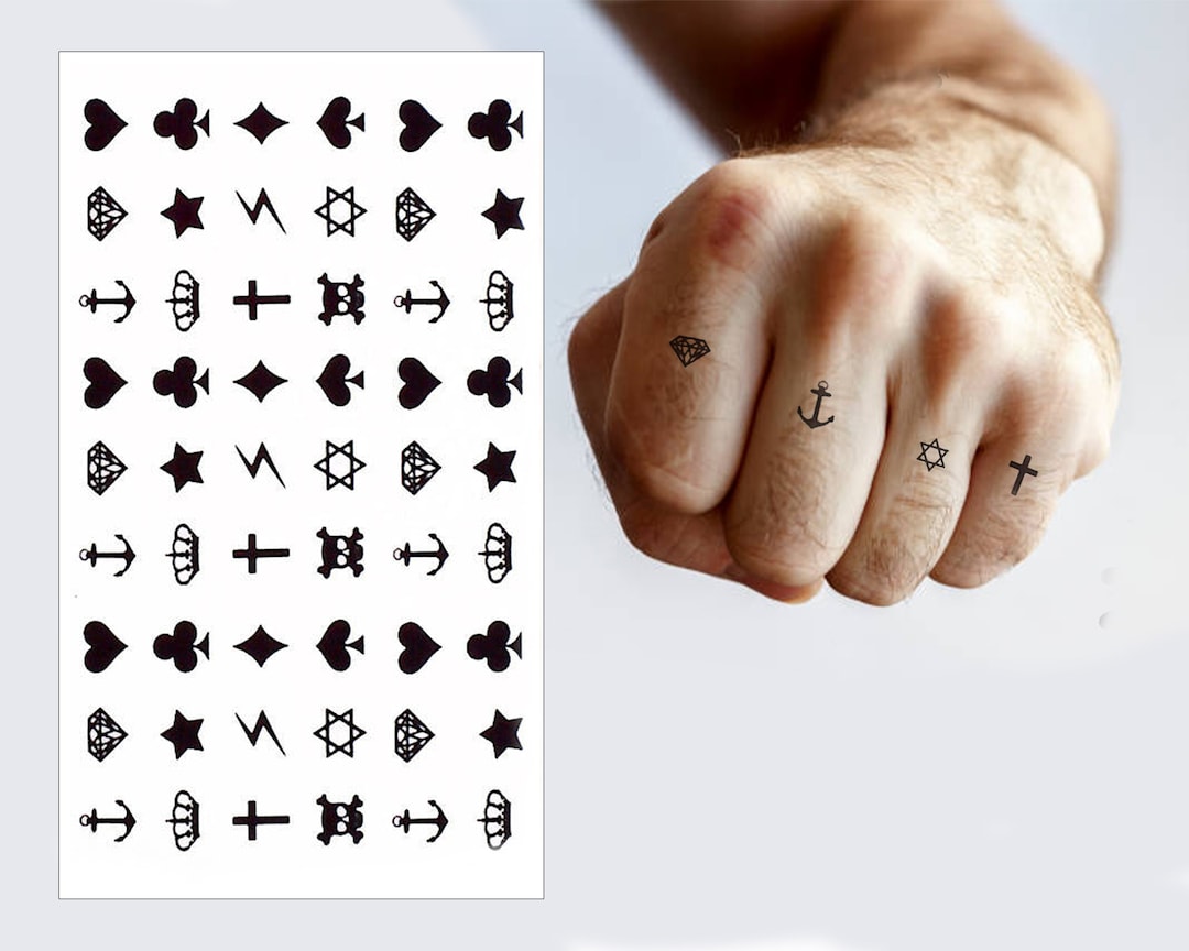 Knuckle Tijdelijke Tattoos - 2 Pack Anker Ster Kroon Hart Schedel Tattoo  Mannen Vrouwen Kinderen Transfer Stickers Waterdicht - Etsy België, image size:1080x864