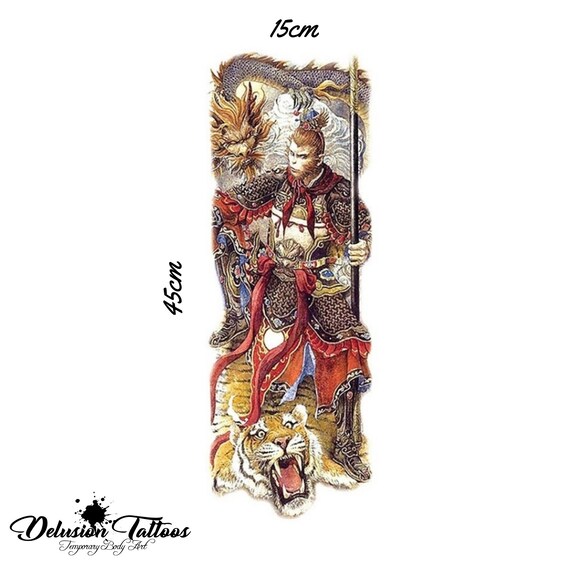 Full Arm Sleeve Realistic Temporary Tattoo Sun Wukong Monkey Etsy Full Arm Sleeve Realistic Temporary Tattoo Sun Wukong Monkey Etsy