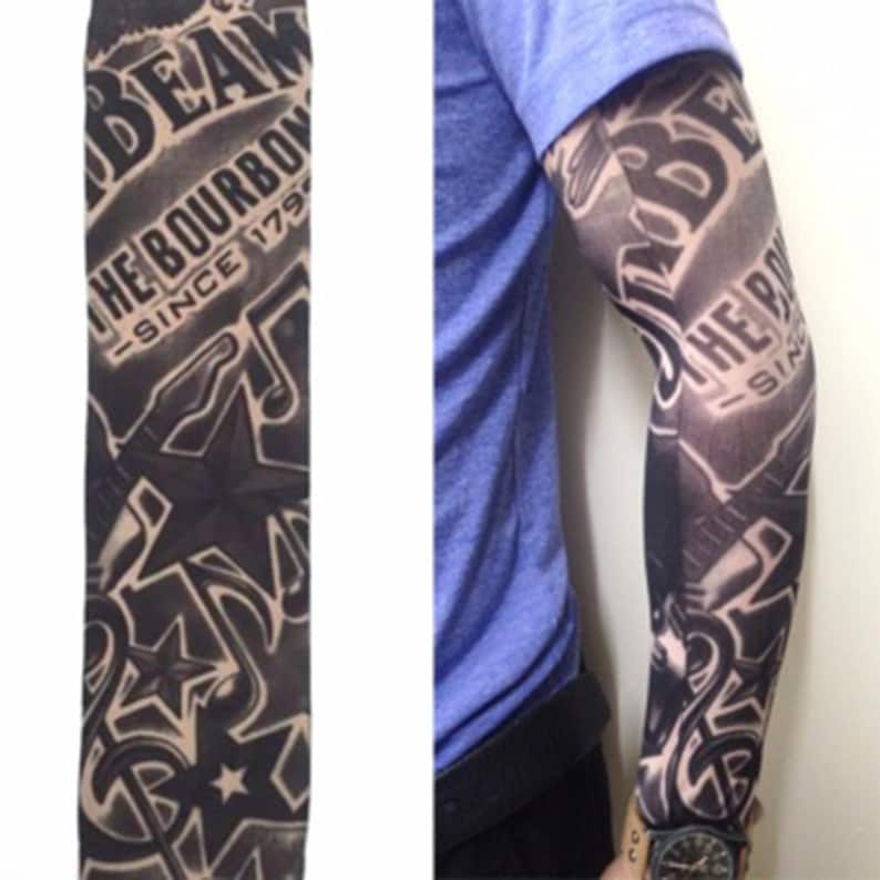Full Sleeve Realistic Temporary Tattoo Nylon Stocking Arm Etsy