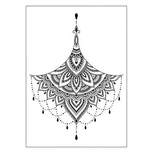 Delusion Tattoos Lotus Mandala Temporary Tattoo Set – Underboob Henna Chain Design