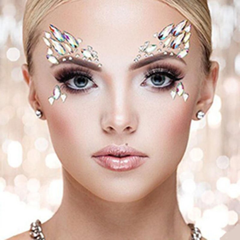 Face Gems Jewels Crystals White Snow Queen Gypsy Shrine Etsy