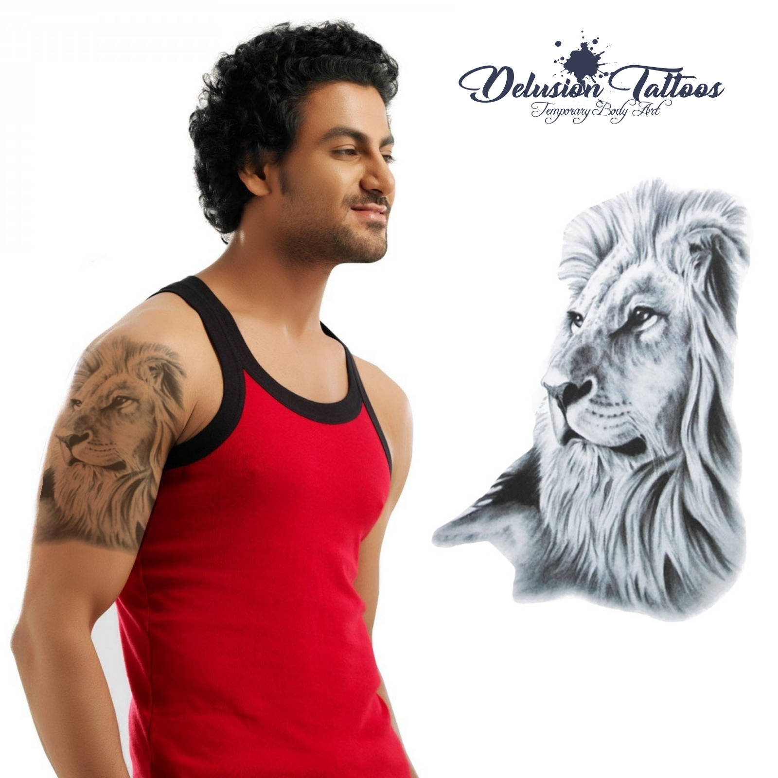 Lion Mane Alpha Male Temporary Tattoo Shoulder Half Sleeve Etsy Lion Mane Alpha Male Temporary Tattoo Shoulder Half Sleeve Etsy
