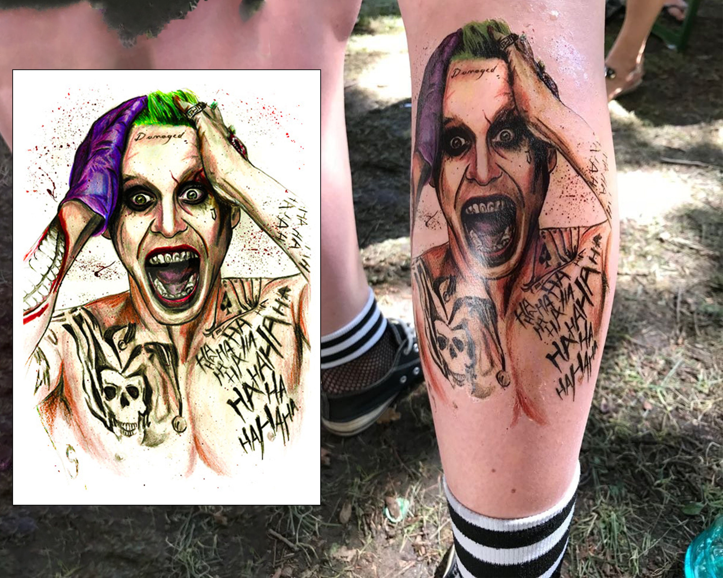Joker Temporary Tattoo Etsy