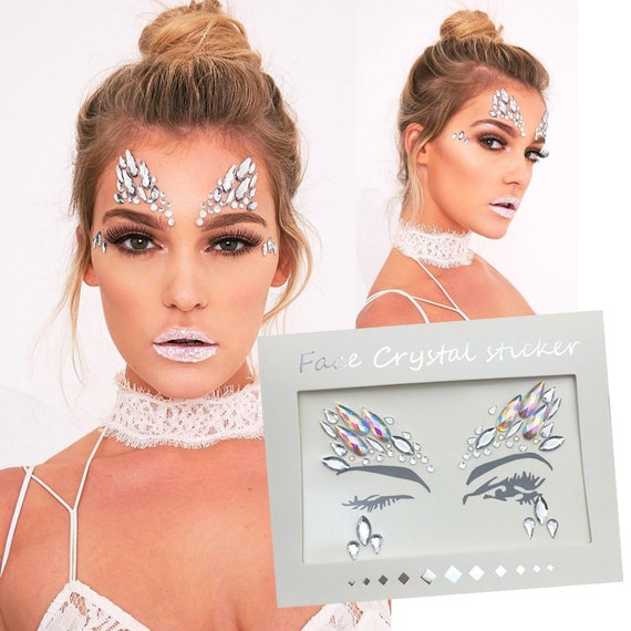 6 SHEETS RHINESTONE Face Stickers Rave Jewels Festival Gems Accessories  Women $27.12 - PicClick AU