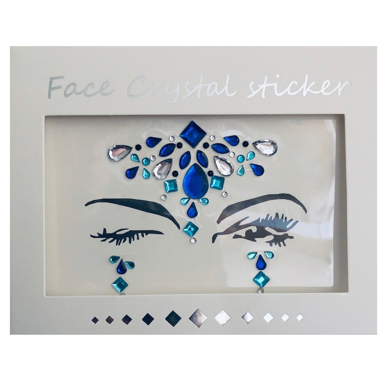 Face Gems Jewels Crystals Blue Gypsy Shrine Rhinestone Etsy