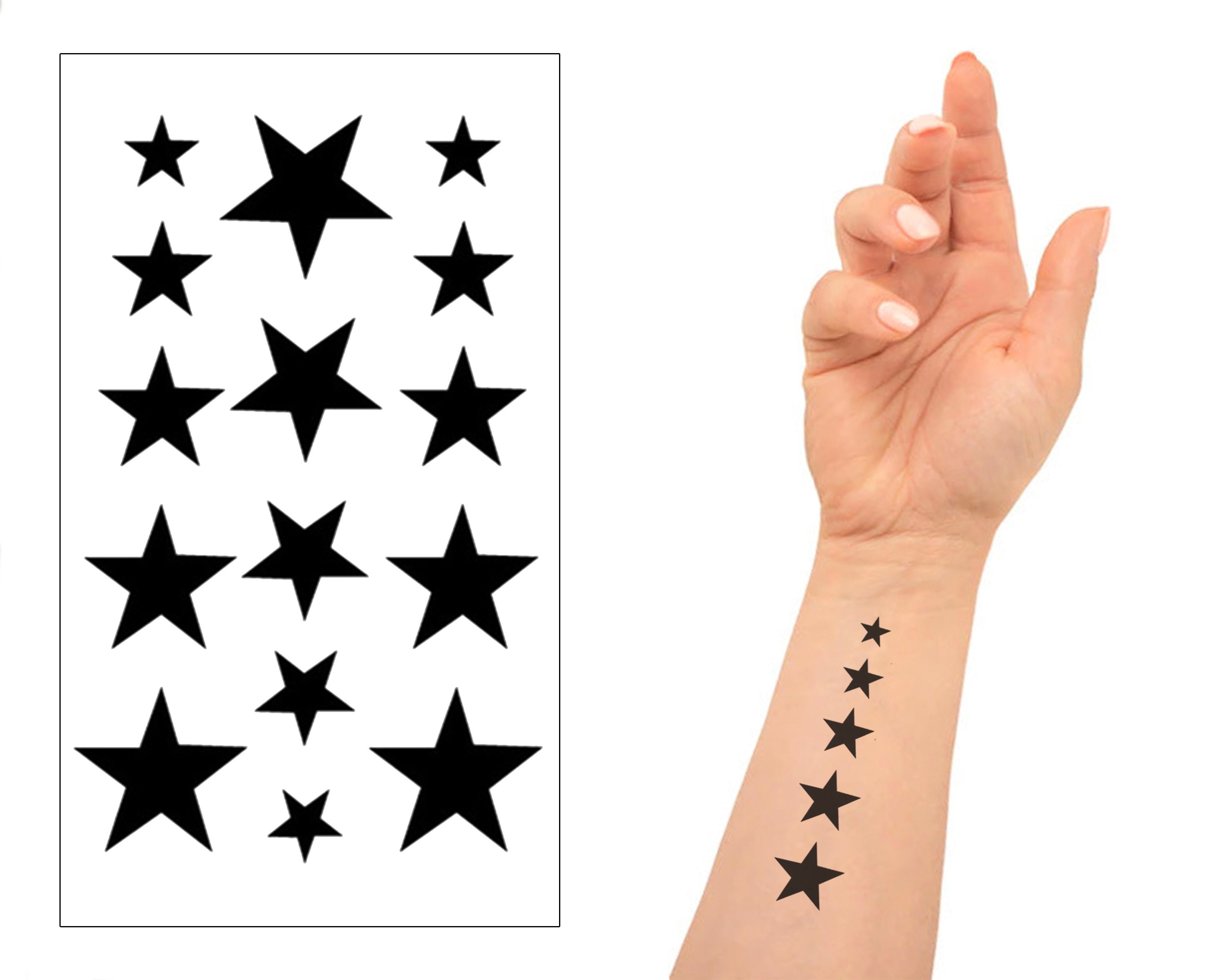 Small Black Stars Temporary Tattoos Set of 15 Ear Neck - Etsy Small Black Stars Temporary Tattoos Set of 15 Ear Neck - Etsy