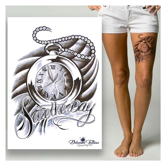 Fob watch tattoo stencil | Clock tattoo design, Watch tattoo design, Pocket  watch tattoo design