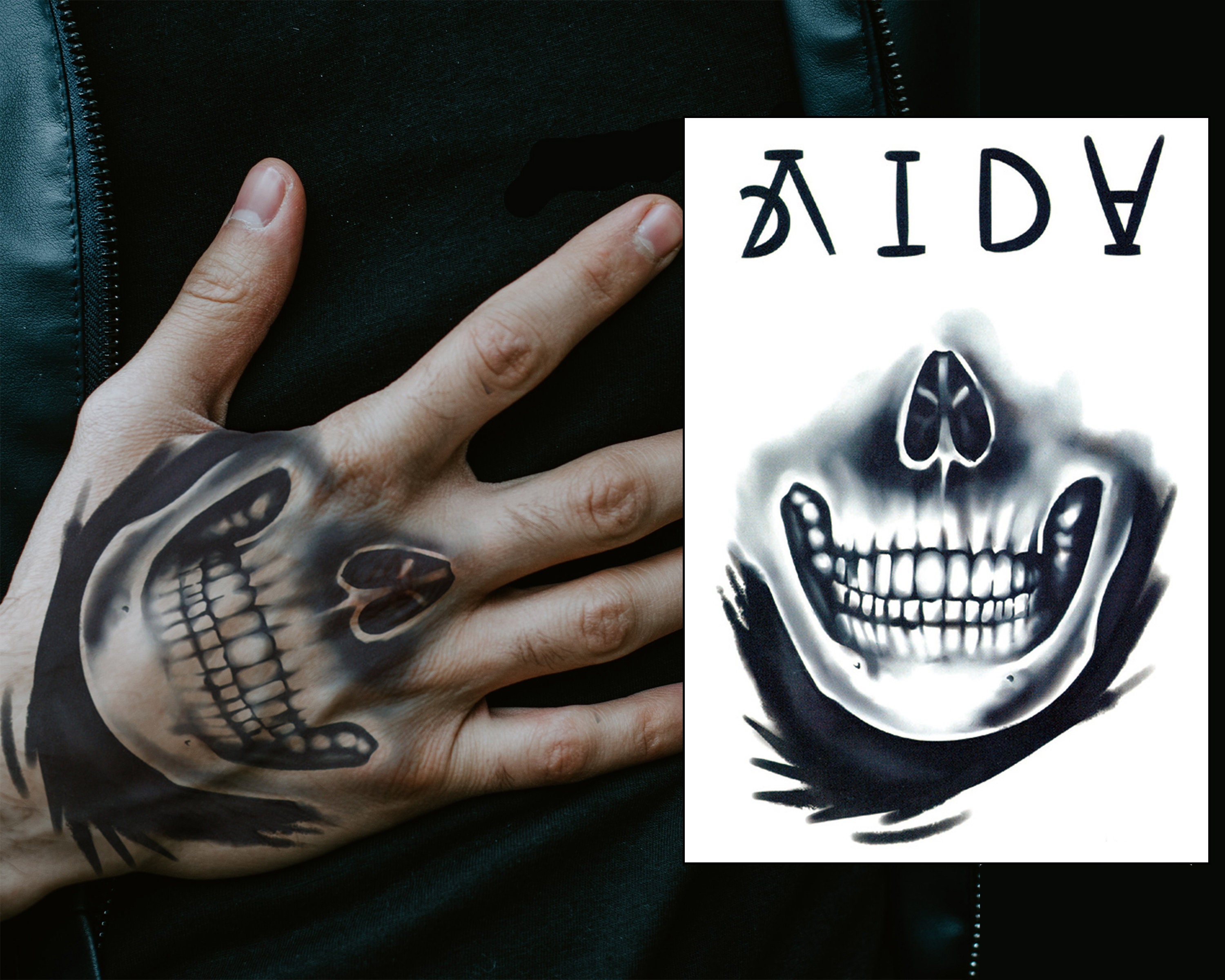 アメリカ☆フェイスタトゥー☆男の子編。ハロウィン Supperb® タトゥーシール - ハロウィン タトゥー マジシャン スカル