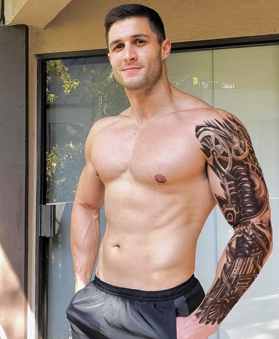 Full arm sleeve realistic temporary tattoo Mechanical metal | Etsy