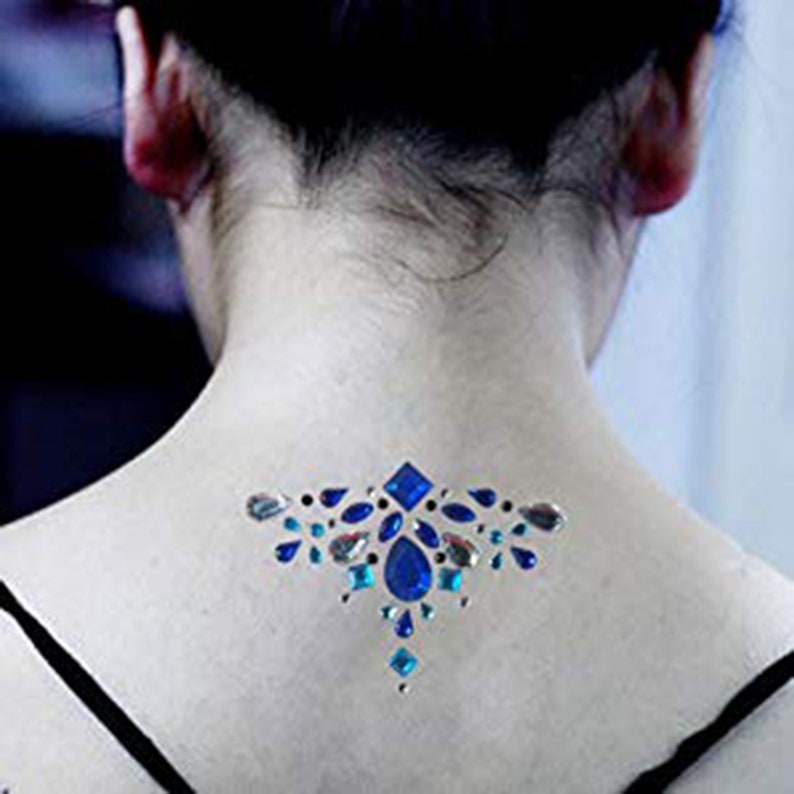Face Gems Jewels Crystals Blue Gypsy Shrine Rhinestone Etsy