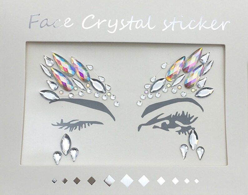 Face Gems Jewels Crystals White Snow Queen Gypsy Shrine Etsy