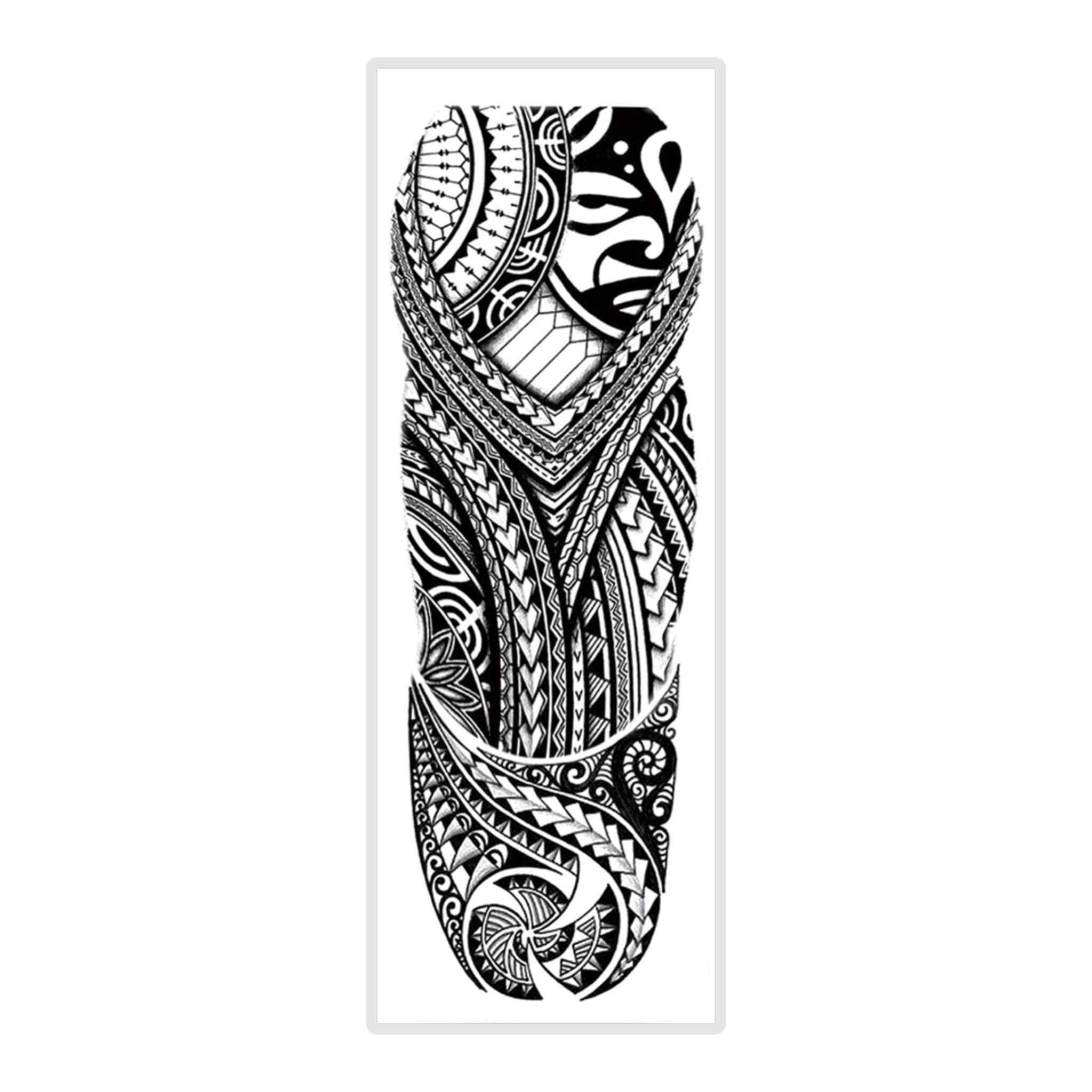 Polynesian Tribal Temporary Tattoo Sleeve – Full Arm Samoan Maori ...