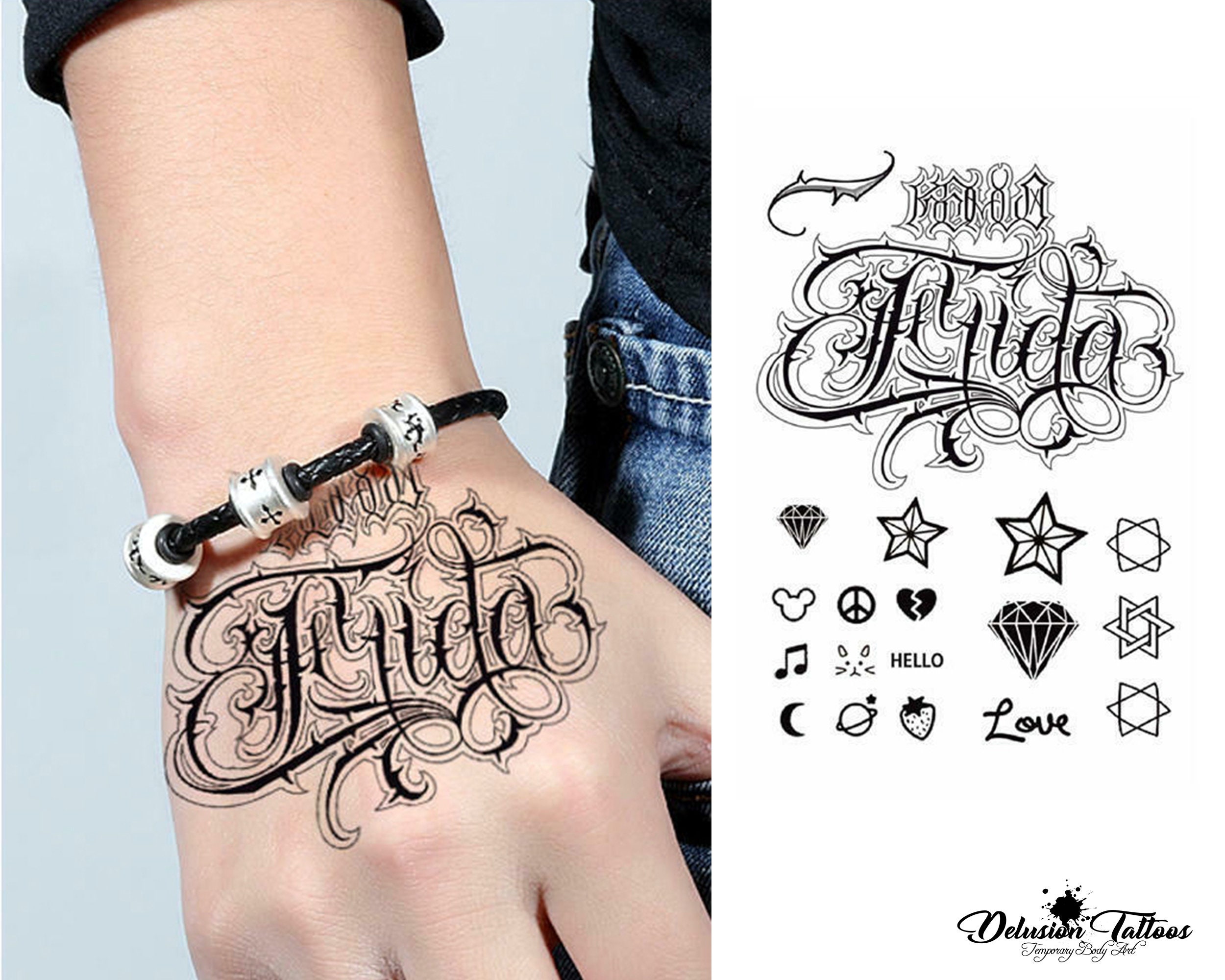 Knuckles & Hand Temporary Tattoo Set Finger Halloween Mens - Etsy Knuckles & Hand Temporary Tattoo Set Finger Halloween Mens - Etsy