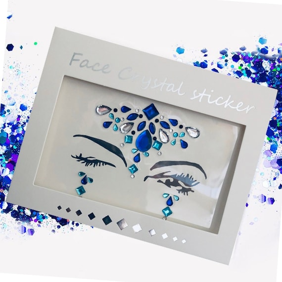 Face Gems Jewels Crystals Blue Gypsy Shrine Rhinestone Stickers Glitter Rave Festival Party Club Women s Etsy