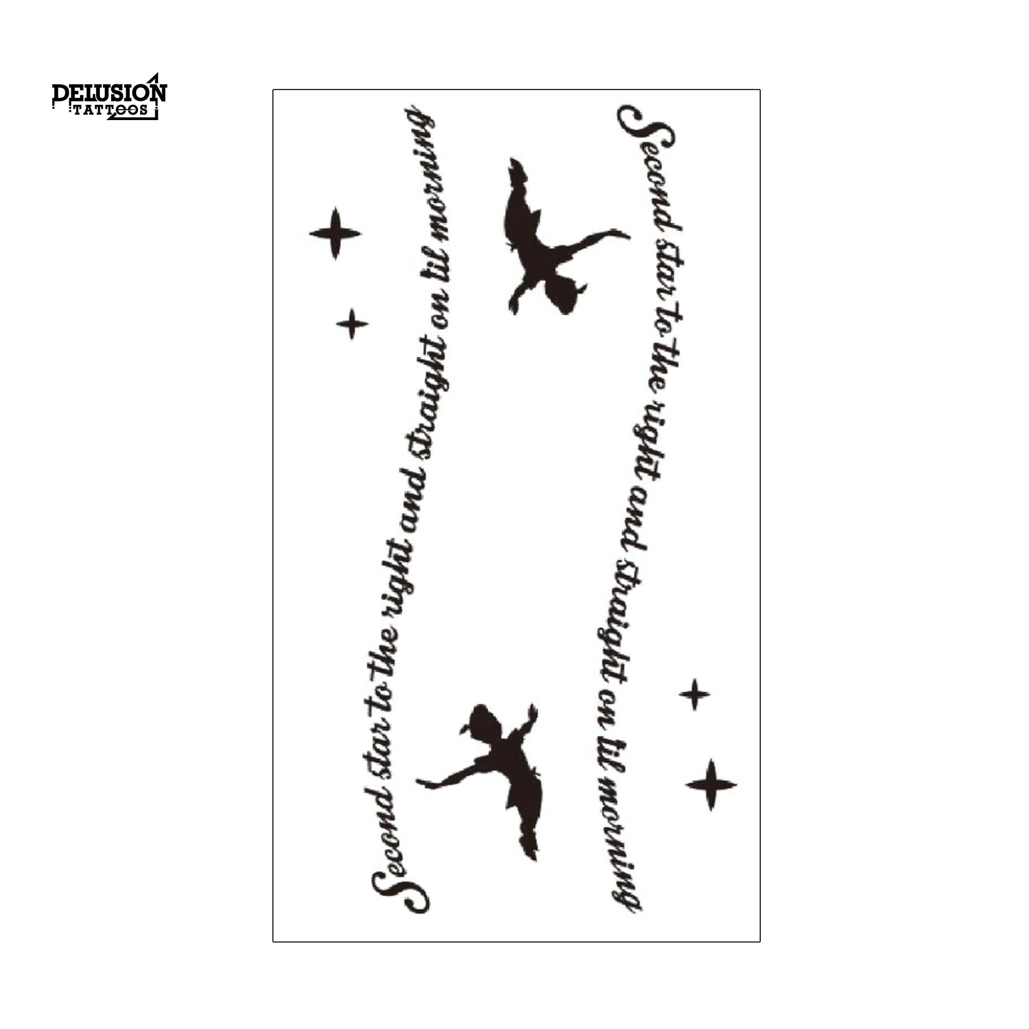 Tinkerbell Quote Temporary Tattoos - 2 Pack Small Star Disney Black Finger  Hand Men Women Kids Waterproof - Etsy New Zealand, image size:2048x2048