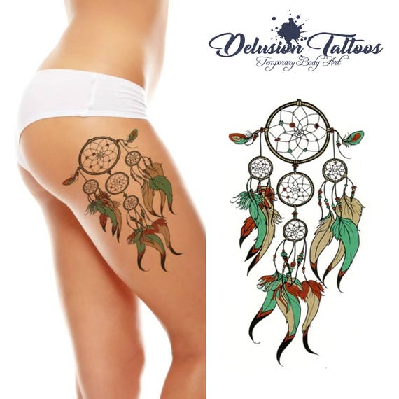 Dream Catcher Indian Large Realistic Temporary Tattoo Sticker Etsy 日本 Dream Catcher Indian Large Realistic Temporary Tattoo Sticker Etsy 日本