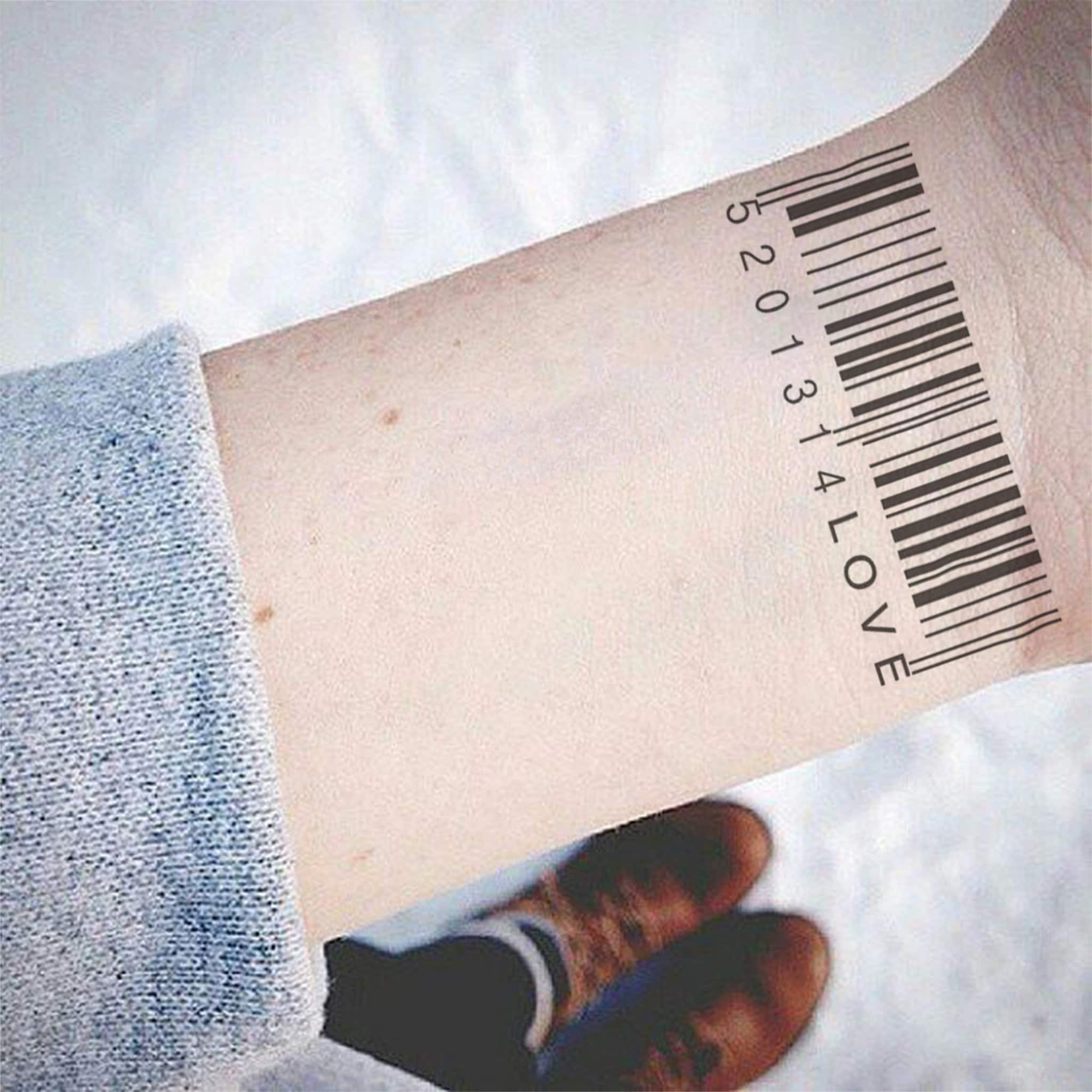 Love Barcodes Temporary Tattoos - 2 Pack QR Code True Love Tattoo Men ...