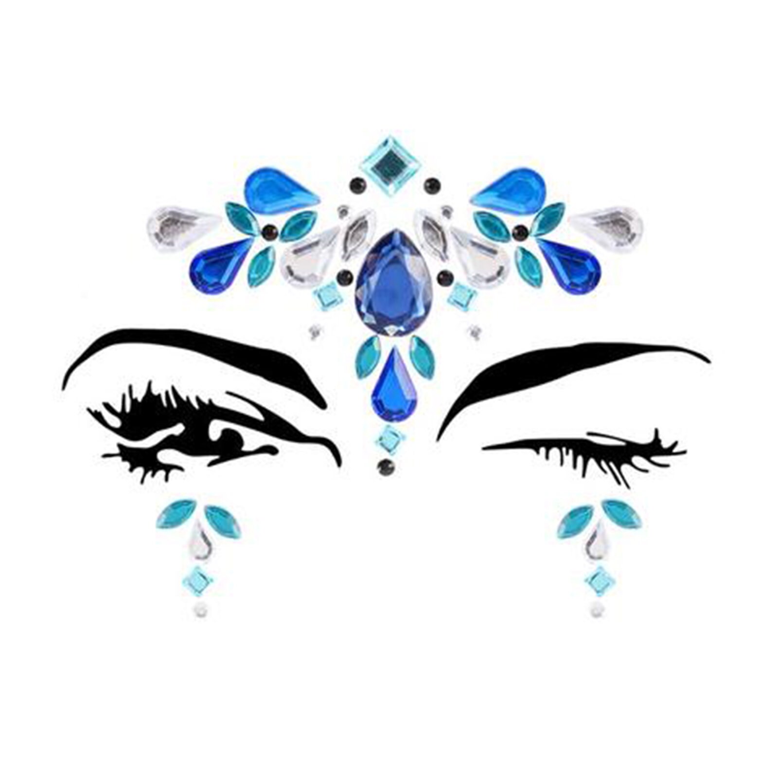 Face Gems Jewels Crystals Blue Gypsy Shrine Rhinestone Etsy