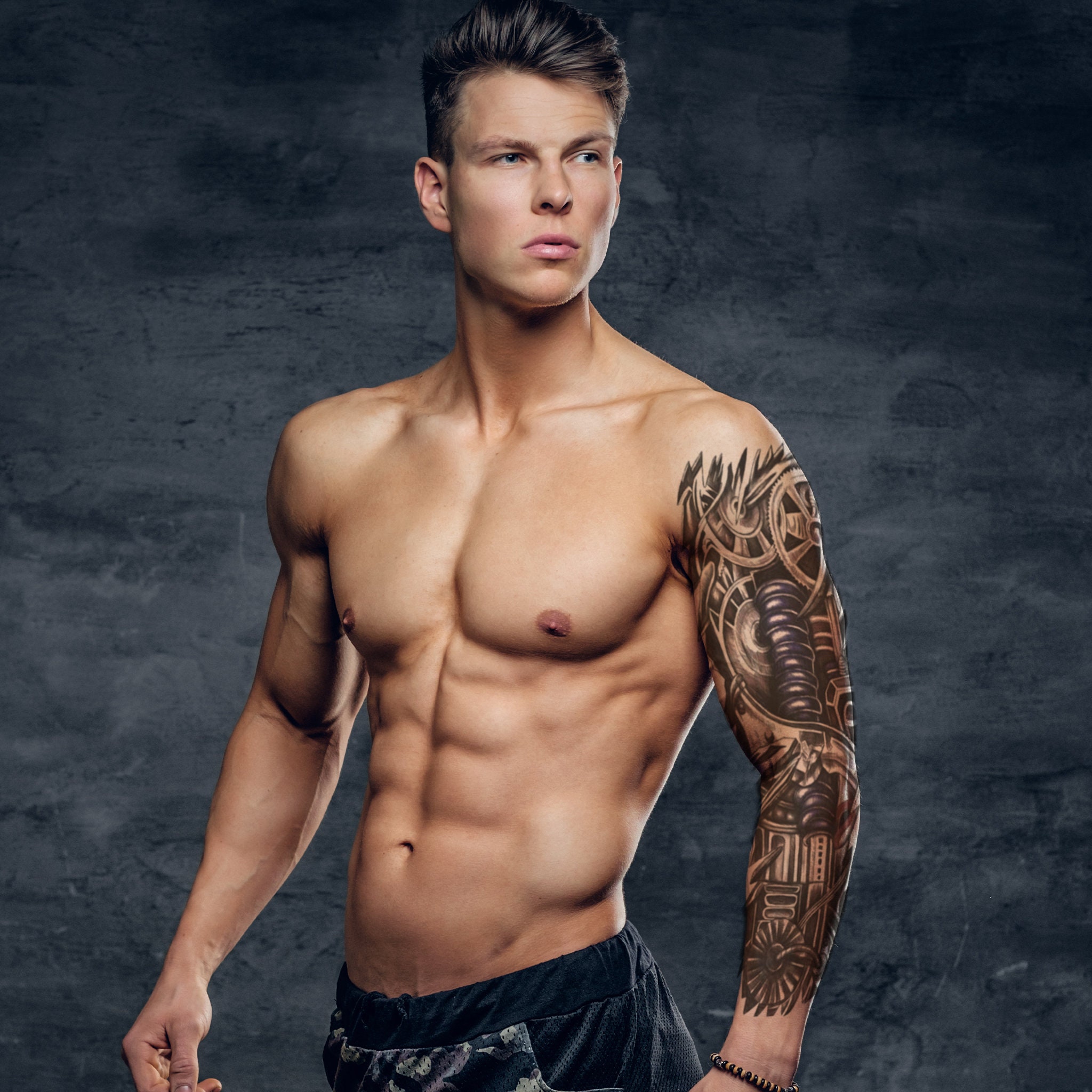 スチームパンク メカニカル テンポラリー タトゥー スリーブ