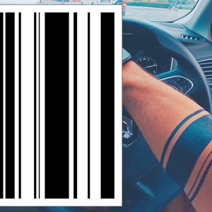 Black Arm Bands Temporary Tattoo Set - Realistic Waterproof Transfer Sticker Body Art Men Women Kids