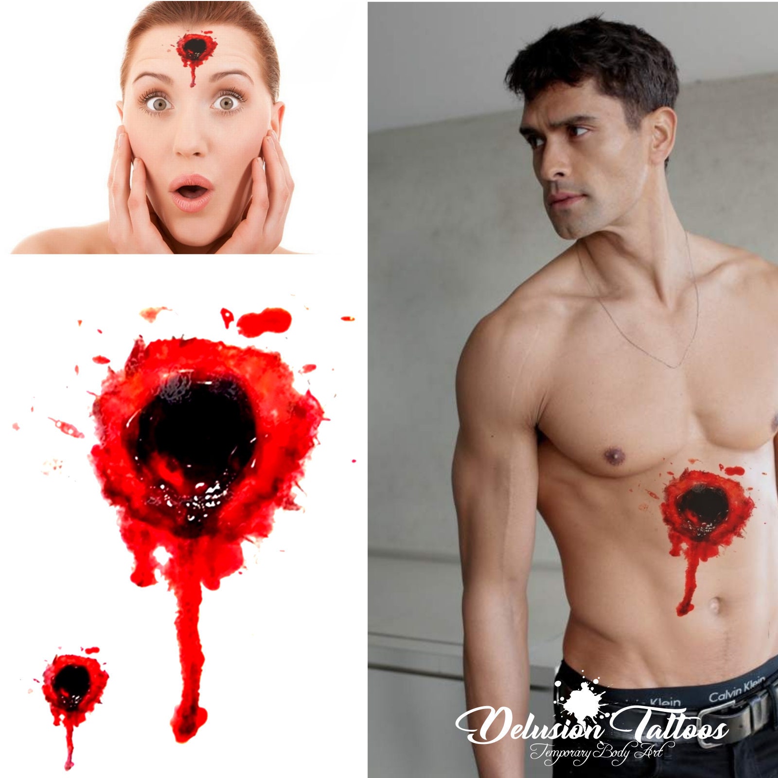Bloody Bullet Holes Temporary Tattoos Wound Scar Blood 3D - Etsy Hong Kong Bloody Bullet Holes Temporary Tattoos Wound Scar Blood 3D - Etsy Hong Kong