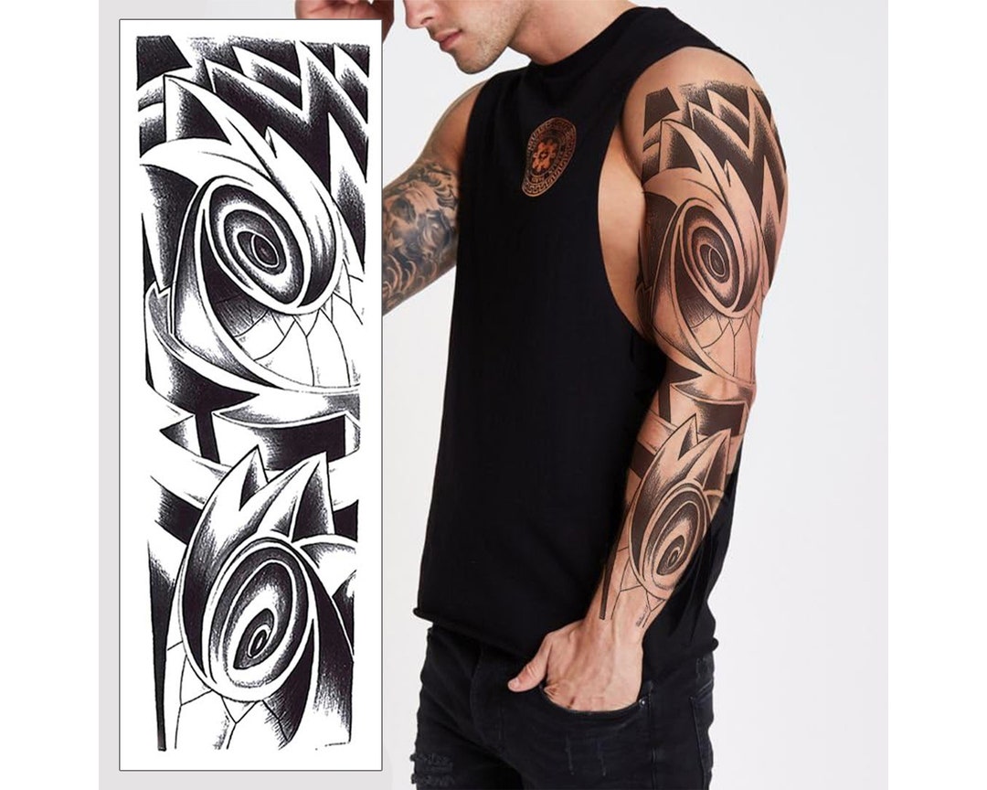 Tatoo Temporäre 2wochen BPTRKOM 6 Bögen Tribal Fake Tattoos - Schwarze  Temporäre Tattoo Aufkleber Party Tattoos, image size:1080x864