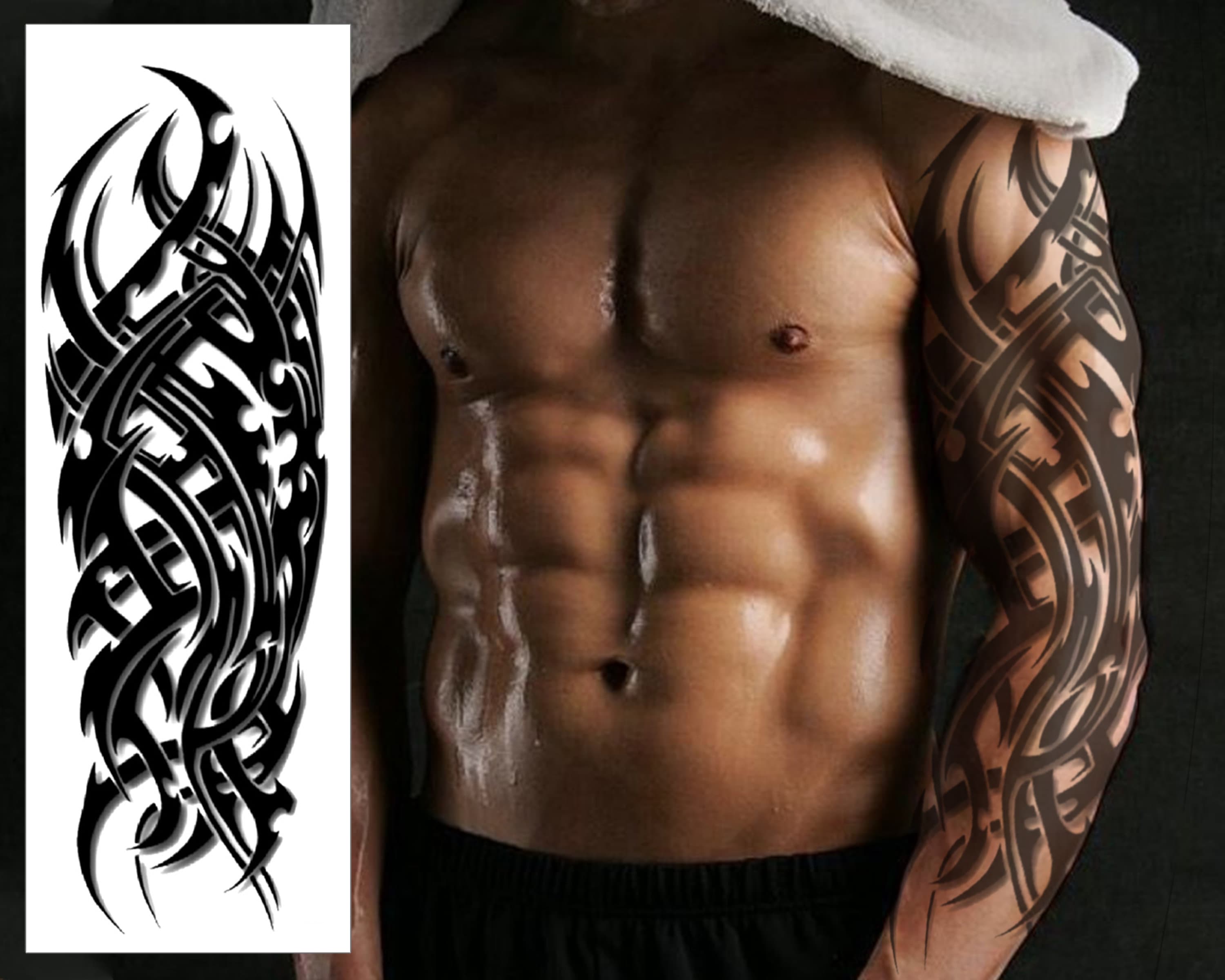 Thrúd GOW Temporary Tattoos for Cosplayers. 2 full sleeves