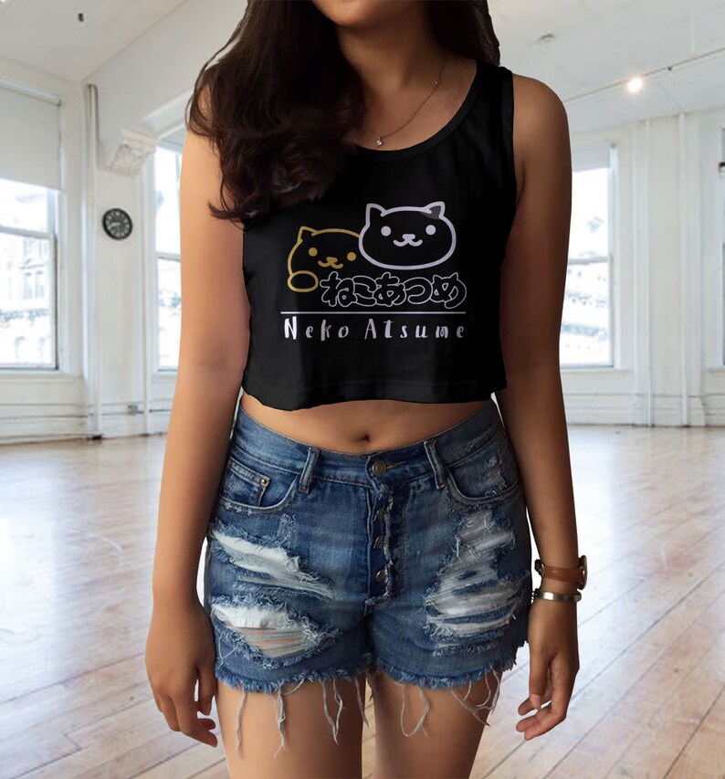 Funny Cat Tank Top Women's TShirt Funny Crop Tops Anime Etsy
