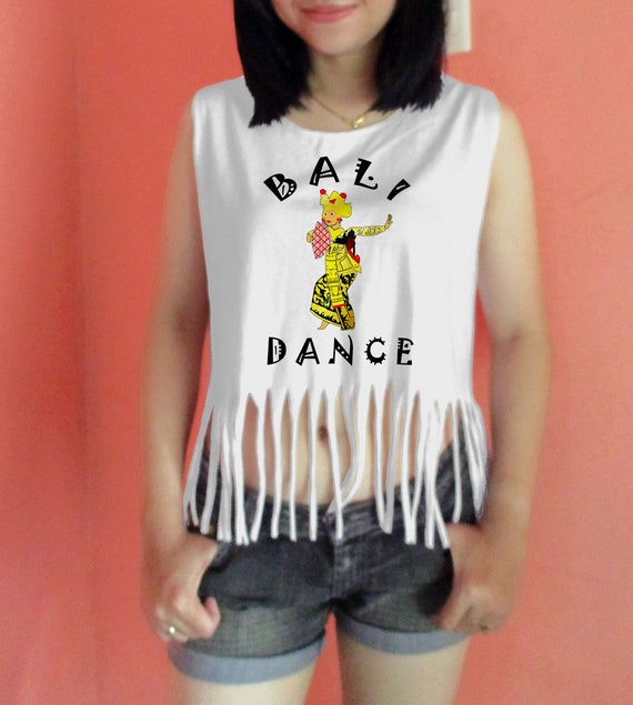 Fringe Bali Tee Indonesian Women S T Shirt Dance Fringe Etsy