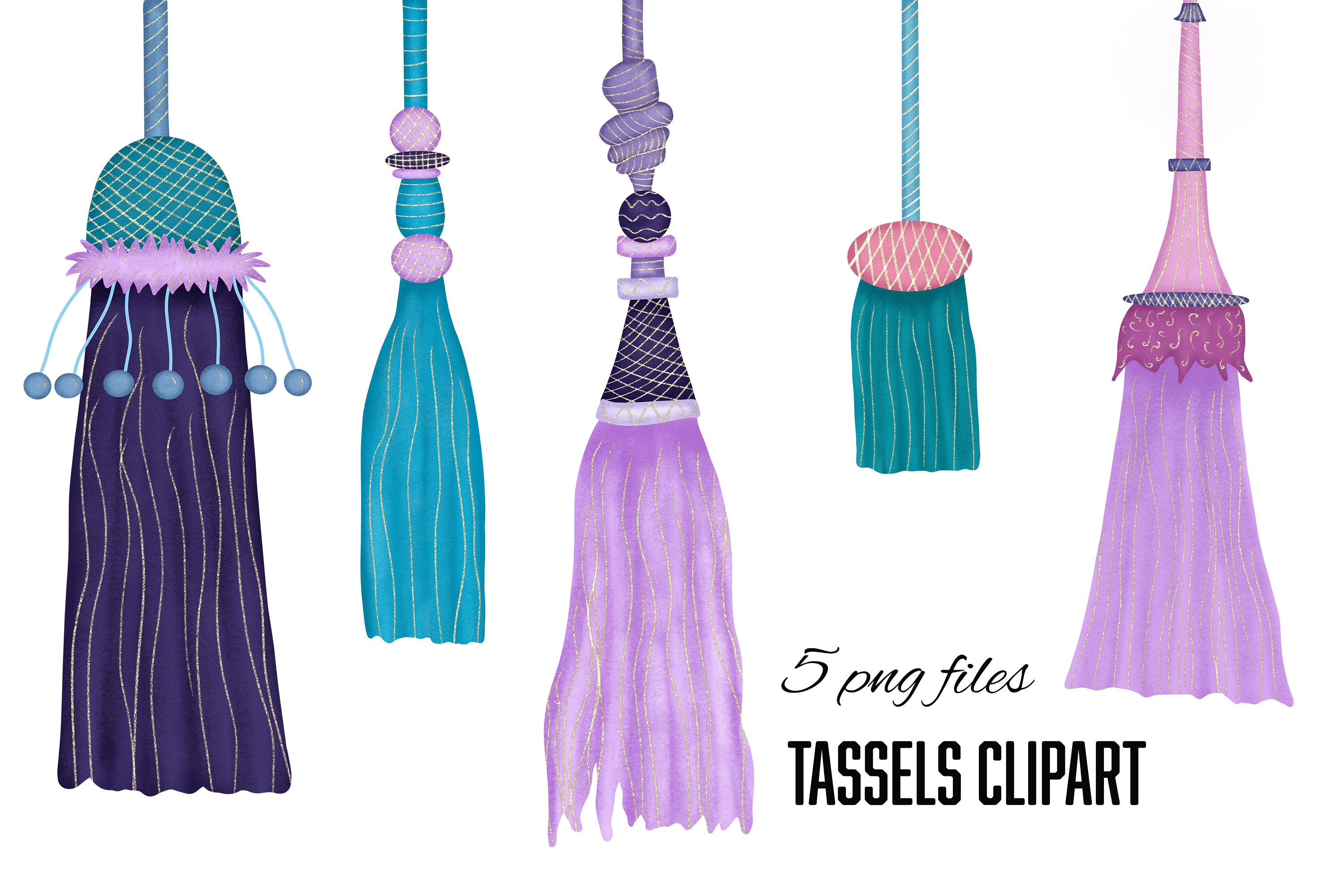 Tassels Clipart Scrapbooking Png Cut Files Textile Fabric Home Etsy