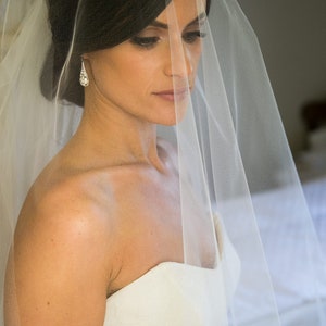 DETACHABLE  SEPARATE. Add-On Blusher veil single tier soft and sheer... Fingertip Elbow Waltz & Chapel lengths  Lily