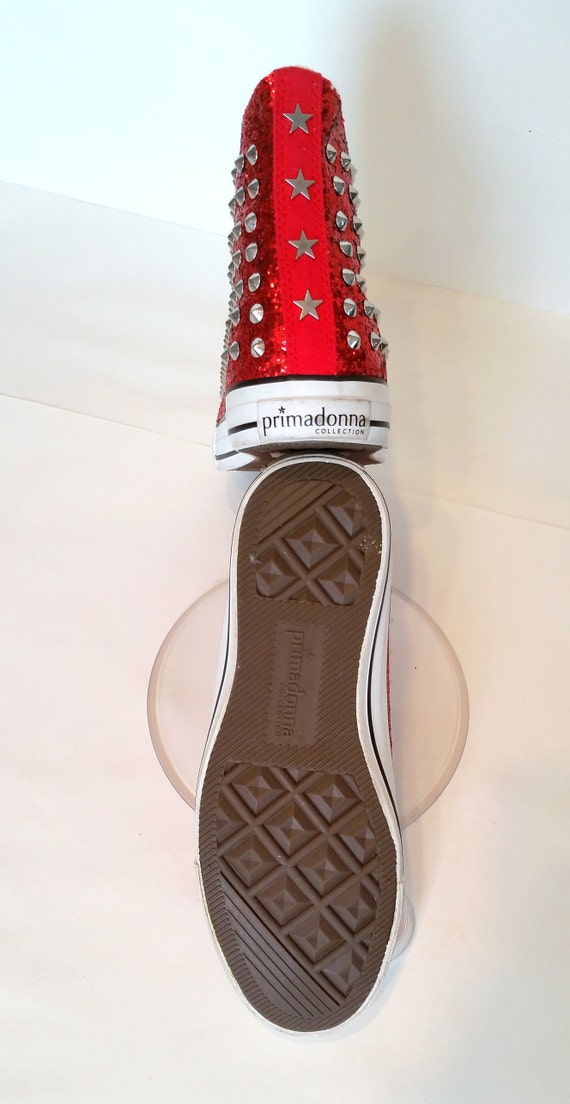 Hi Top Sneakers Prima Donna Spectacular Italian Rare New Red Etsy