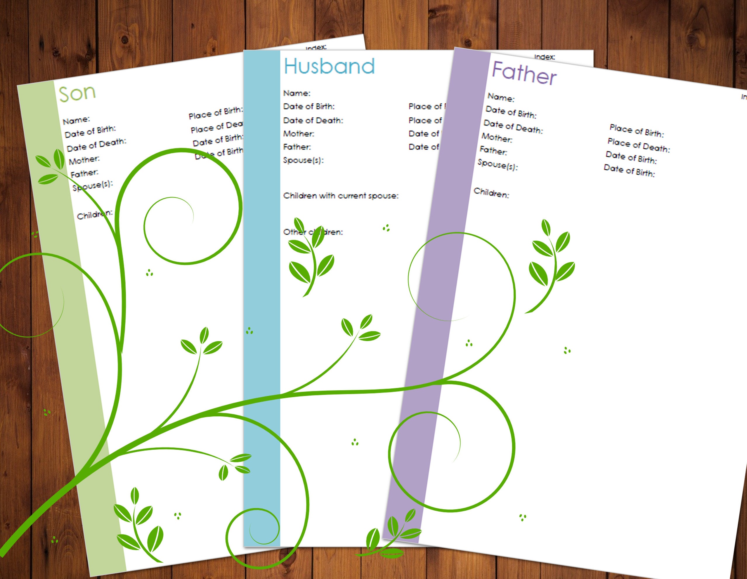 Printable A4 Immediate Family Profile Pages Genealogy | Etsy UK