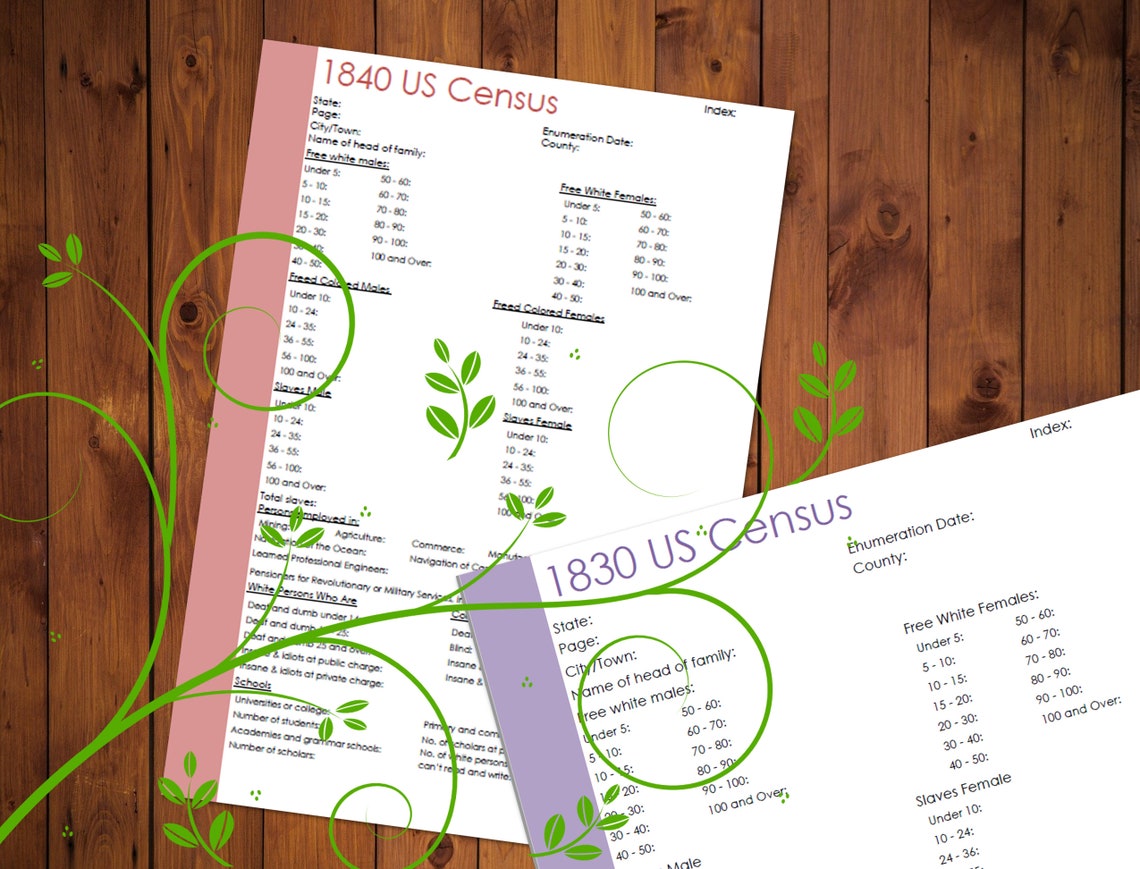 Printable A4 US Census Collection Worksheet Genealogy Page | Etsy