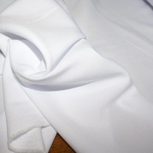 1m &#39;white&#39; shirting / blouse fabric / material w stretch, uniforms home decor