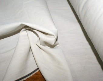 Textured natural beige cotton blend fabric, by the metre