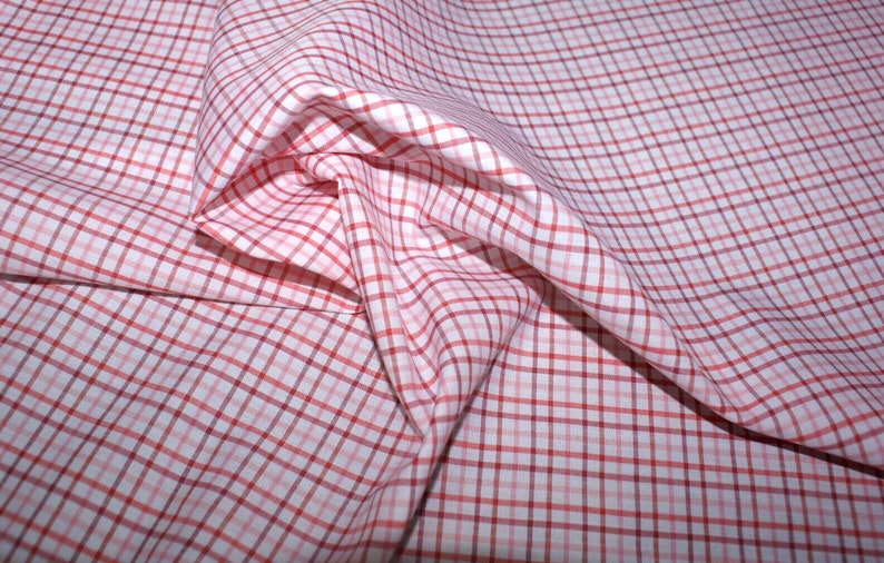 Shades of Red Check 100% Cotton Fabric, by the Metre - Etsy Australia