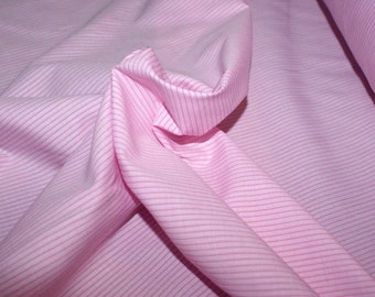 Pretty in Pink Pinstripe Cotton Fabric, Light Weight, by the Metre