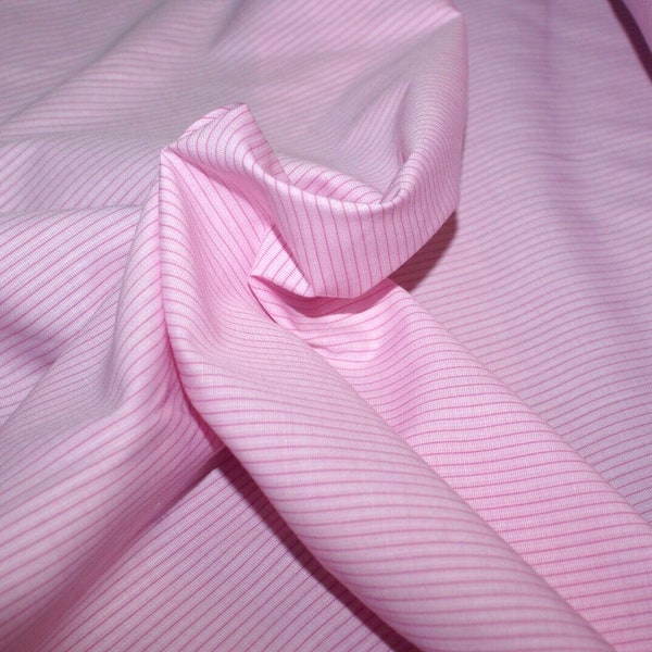 Pretty in Pink Pinstripe Cotton Fabric, Light Weight, by the Metre
