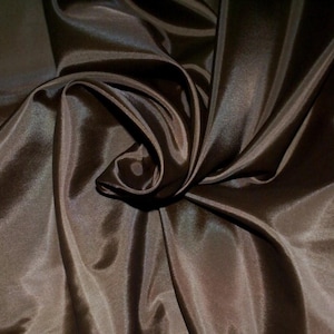10m Lots - CHOCOLATE Charles Parsons Poly Sheen Lining Fabric, 122cm Wide